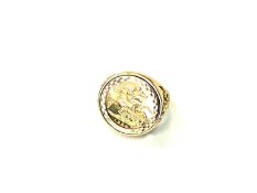A 9ct gold ring set with a 1982 half sovereign, size R CONDITION REPORT: 10.