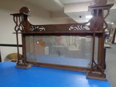 An Art Nouveau sideboard mirror back