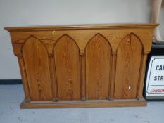 A pitch pine altar.
