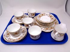 A tray containing 17 pieces of Royal Stafford Clovelly bone china tea ware.