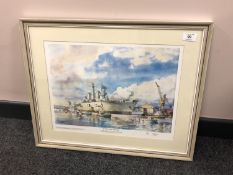 After Walter Holmes : H.M.S. Ark Royal - Launched by H.R.H.