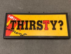 A neon illuminated Tenants lager sign, 32.5 x 79 cm.