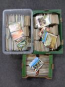 Three boxes of postcards