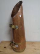 A 19th century copper and brass twin handled coal scuttle.