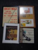 A reproduction Bovril great walk poster together with a further Bovril montage and an Edward Hopper