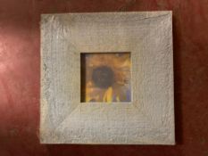 Three crates containing a total of 30 Fotolijst natural grey wood finish photo frames,