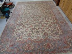 A machined Persian design carpet on cream ground,