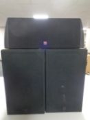 A pair of Toa model 280-ME-AV speakers together with a further Kef model 100 speaker.