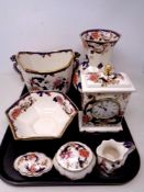 A tray containing 7 pieces of Masons Mandalay china.