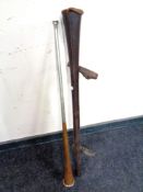 A 19th century copper and chrome hunting horn by Kohler and Son of London (length 89cm) in a