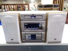A JVC micro HiFi system.