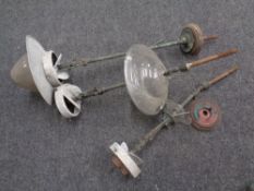 Three 19th century railway station lamps,