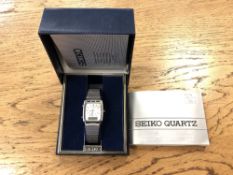 A late 20th century Seiko Quartz Alarm chronograph watch, in original case with manuals.