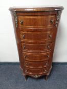 A Louis XV style six drawer chest.