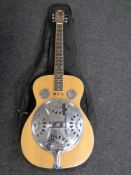 A Regal resonator guitar.