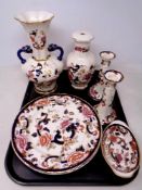 A tray containing 7 pieces of Masons Mandalay china.