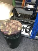 A Hunter's View tree creeper seat (two parts) together with a bird shooting swivel stool.