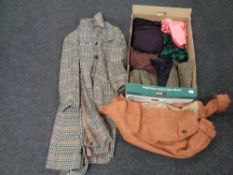 A lady's Dannimac three-quarter length tweed coat with belt together with further vintage lady's