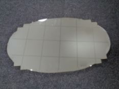 A 20th century frameless bevel edged mirror.