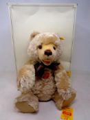 A Steiff original teddy bear.