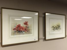 After Marion Harbinson, a limited edition colour print depicting poppies, signed in pencil,