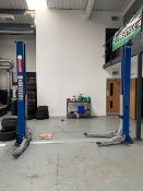 An Automotech Electro-Hydraulic 2 Post Lift, model AS-6140A, 4000 Kg.