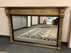 An Empire style gilded pillar mirror 166 cm x 109 cm