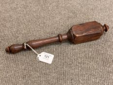 A Victorian mahogany tipstaff, length 33.5 cm.