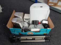 A pair of Akai high fidelity speakers together with a further box containing micro HiFi speakers,