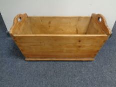 An antique pine trough.