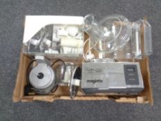A Magimix Cuisine 5100 food mixer with accessories together with a Waring mini blender