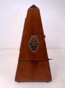 A mahogany cased Metronome De Maelzel.