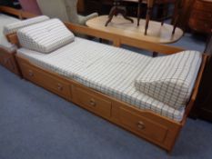 A continental teak day bed stamped Koge Mobel Snedkeri,