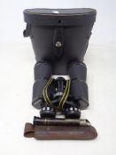 A set of Miranda 16x50 field glasses in case together with a Stanley of London pocket scope.