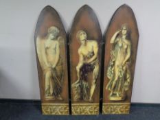 A contemporary three fold screen.