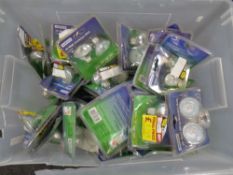 A box containing halogen light bulbs.