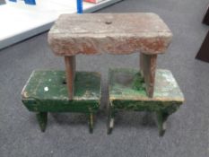 Three antique crackets