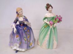 Two Royal Doulton figures, Nicola HN2839 and Happy Birthday HN3660.