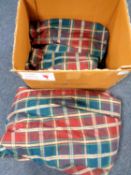 A pair of tartan fully lined curtains.