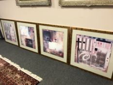 Four abstract colour prints,
