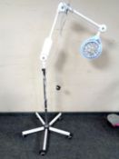 An angle poise health lamp.