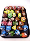 A tray of a collection of china mouse ornaments.