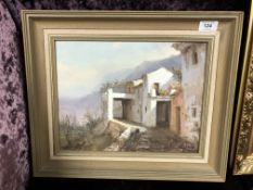 Contemporary Continental School : A White-Washed Hillside Villa with Mountains Beyond,