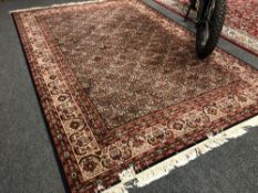 A carpet with repeat Herati motif on blue ground, probably Keshan, Central Iran,