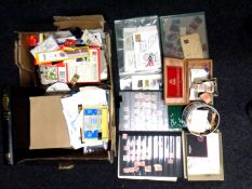 Two boxes of mixed stamps.