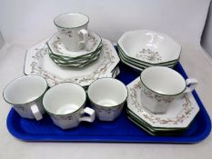 A Johnson Brothers Eternal Beau 24 piece tea and dinnerware set.