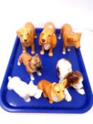 A tray of Sylvac dog ornaments.