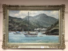 An Artagraph Edition on canvas : Boat by coast,