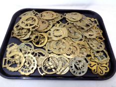 A large quantity of horse brasses.