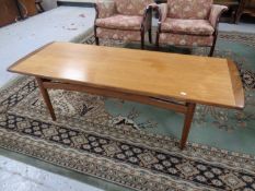 A 20th century teak G Plan rectangular coffee table.
